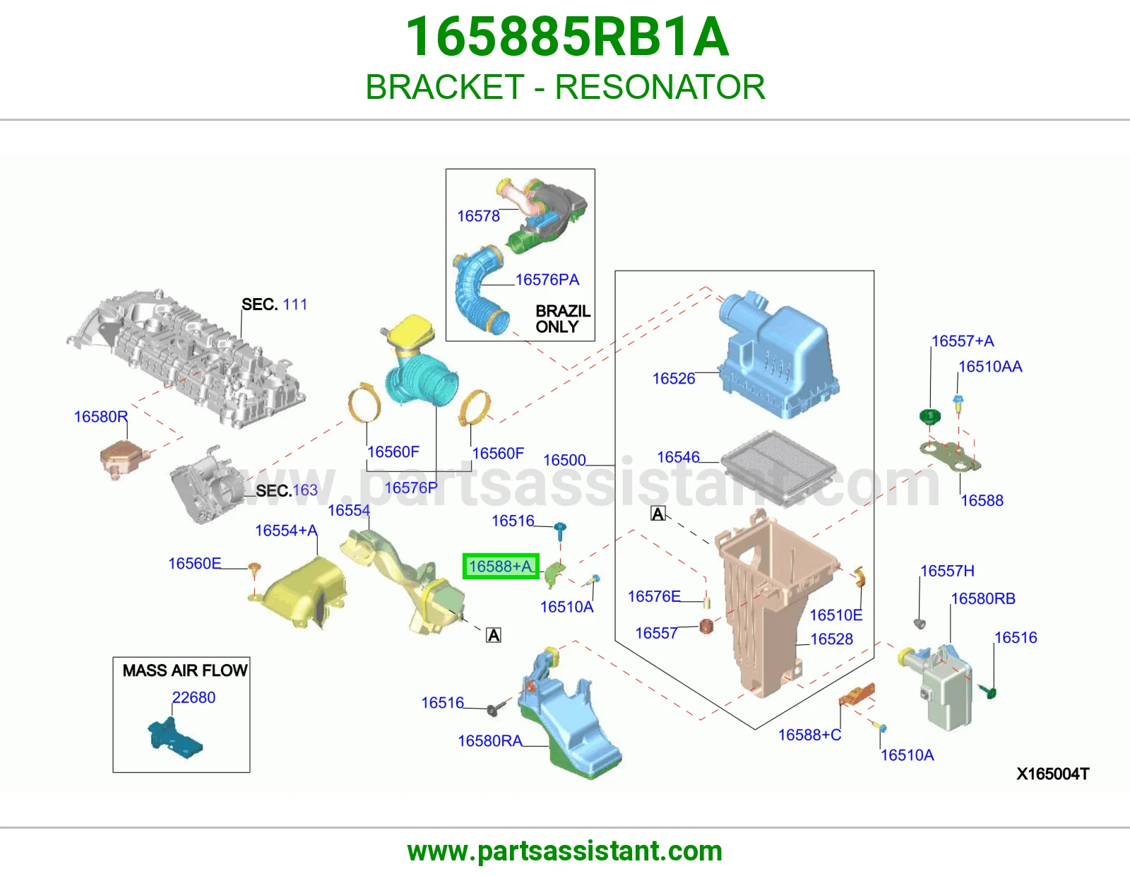 قاعدة علبة هواء 165885RB1A