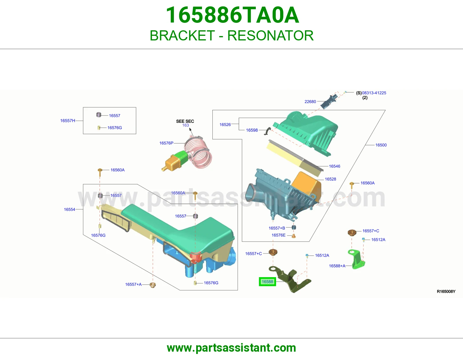 قاعدة علبة هواء 165886TA0A
