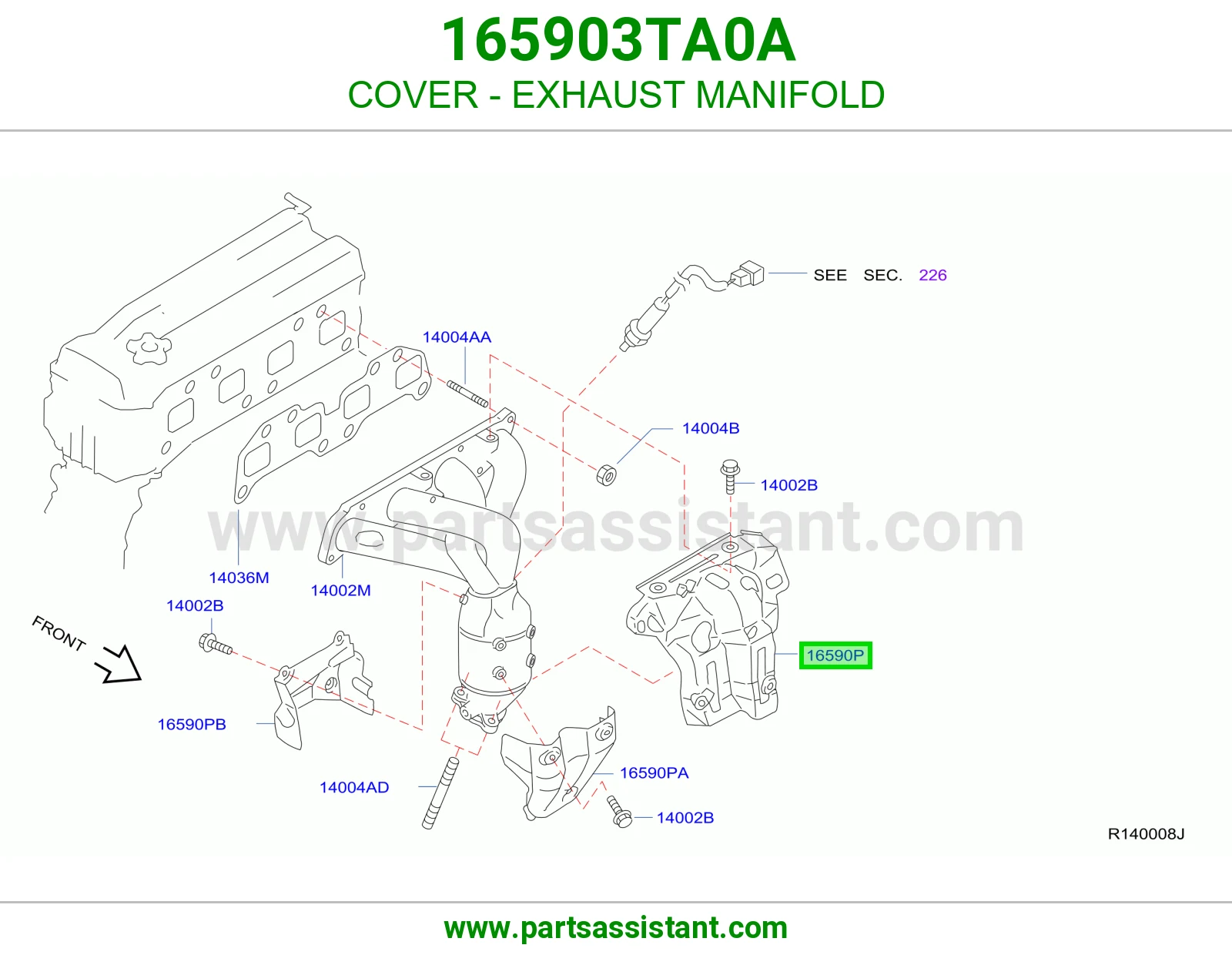 غطاء قزوز شكمان 165903TA0A