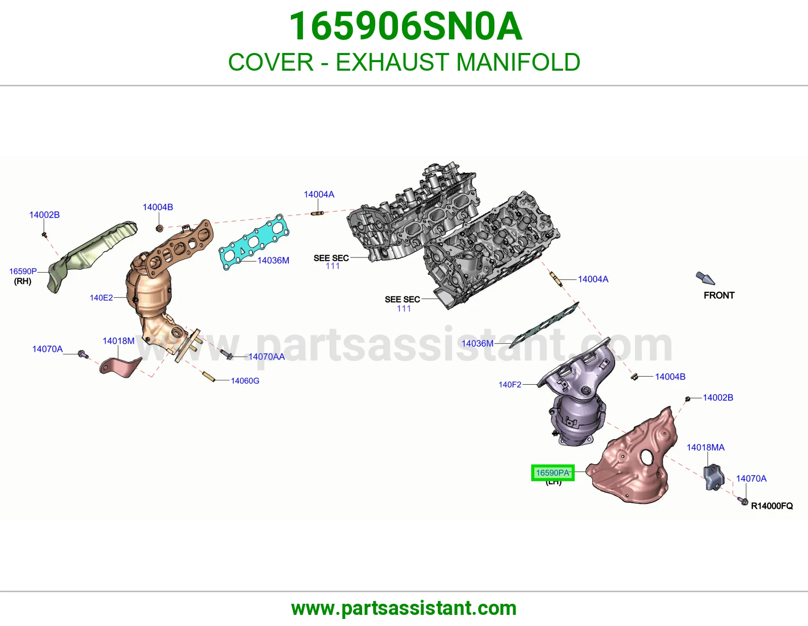 غطاء قزوز شكمان 165906SN0A