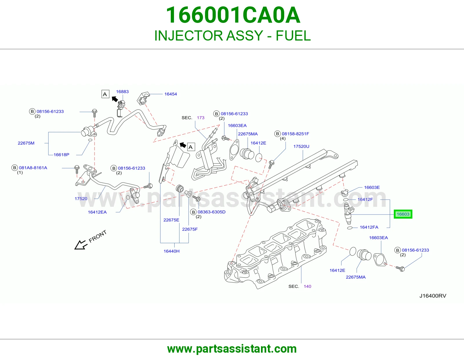 بخاخ بنزين 166001CA0A