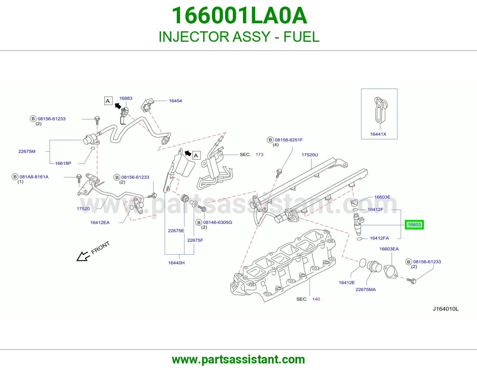 بخاخ بنزين 166001LA0A