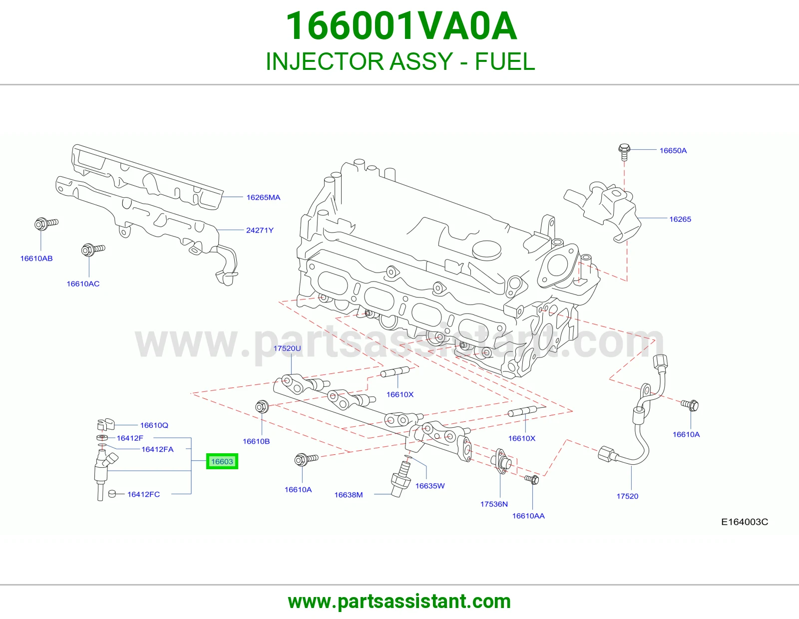 بخاخ بنزين 166001VA0A