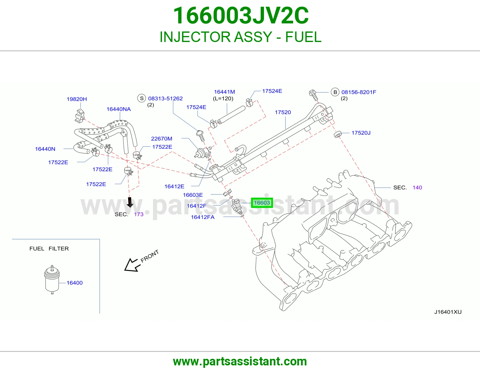 بخاخ بنزين 166003JV2C