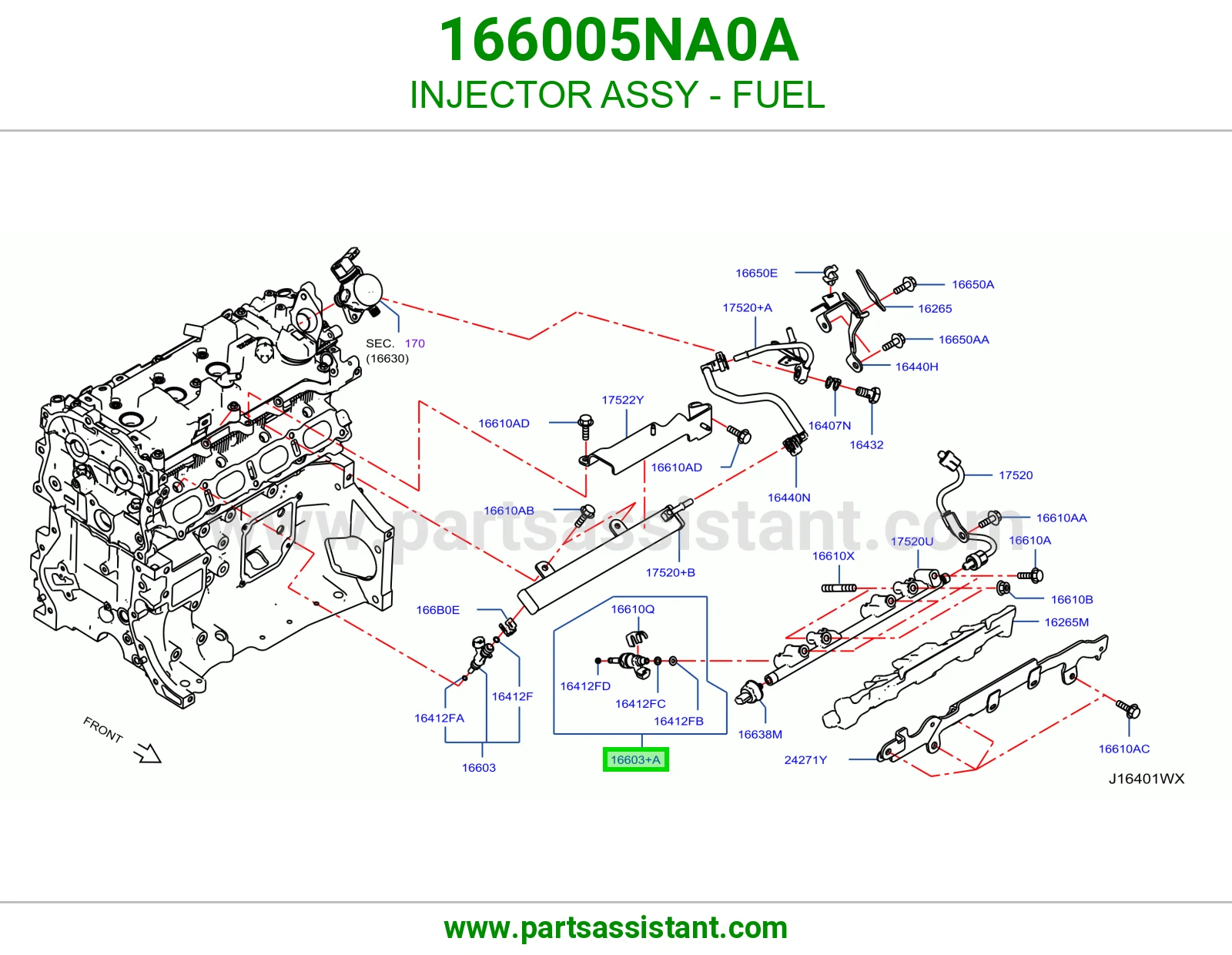 بخاخ بنزين 166005NA0A