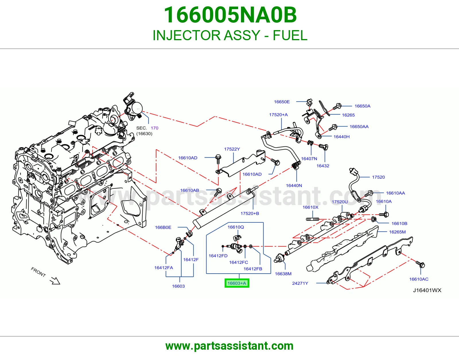 بخاخ بنزين 166005NA0B