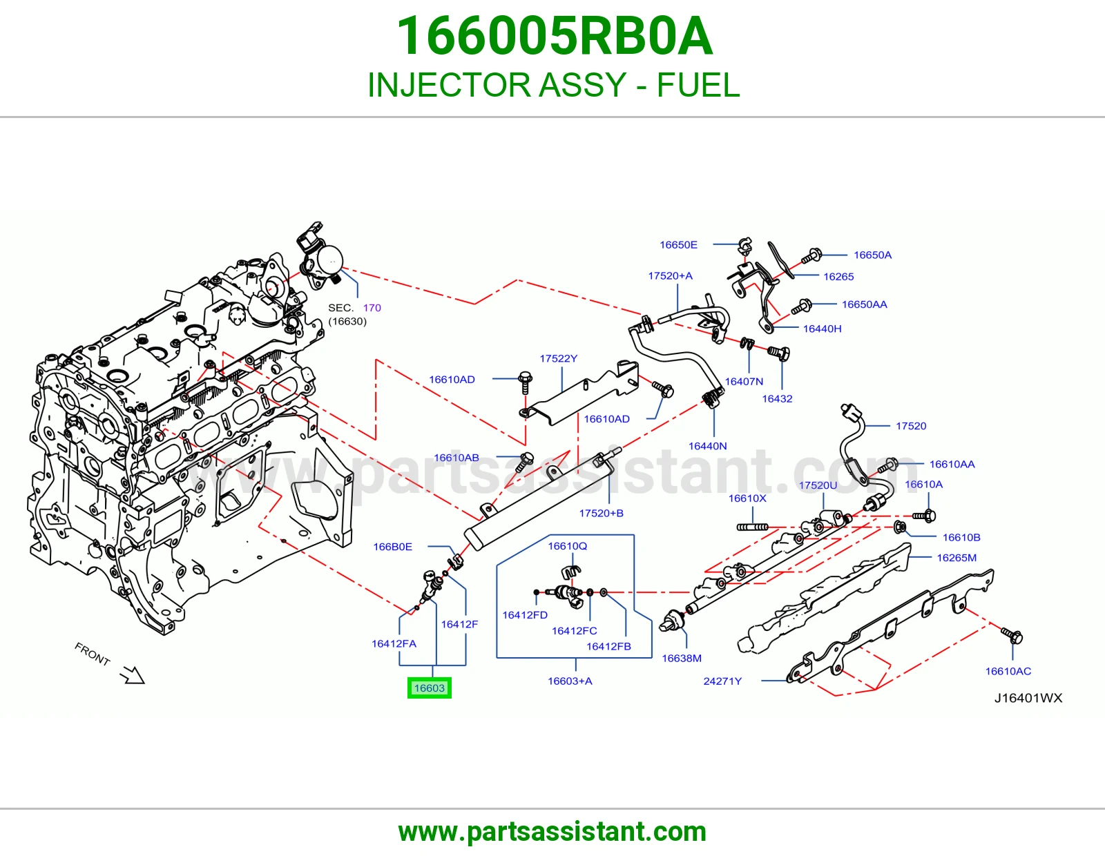 بخاخ بنزين 166005RB0A