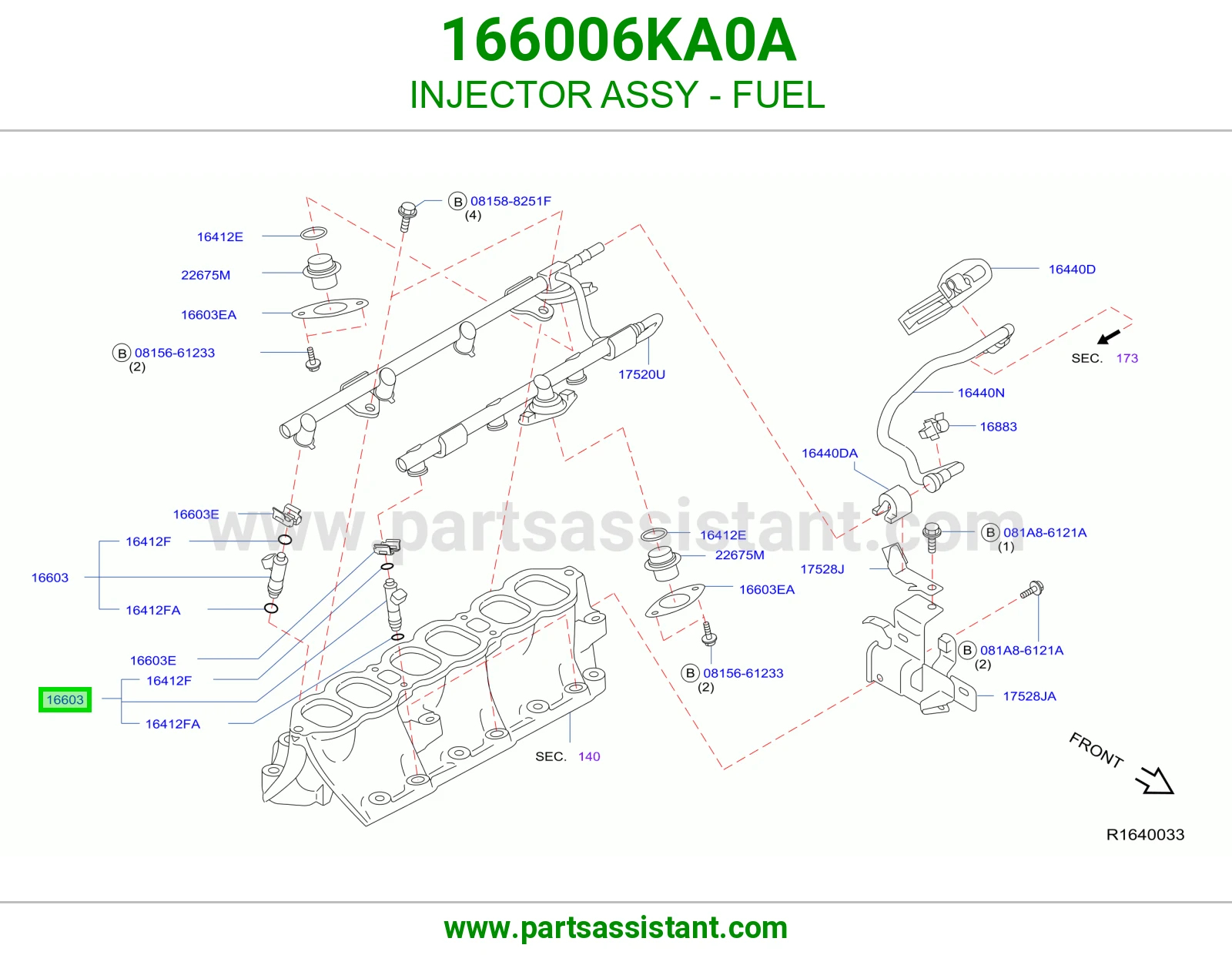 بخاخ بنزين 166006KA0A