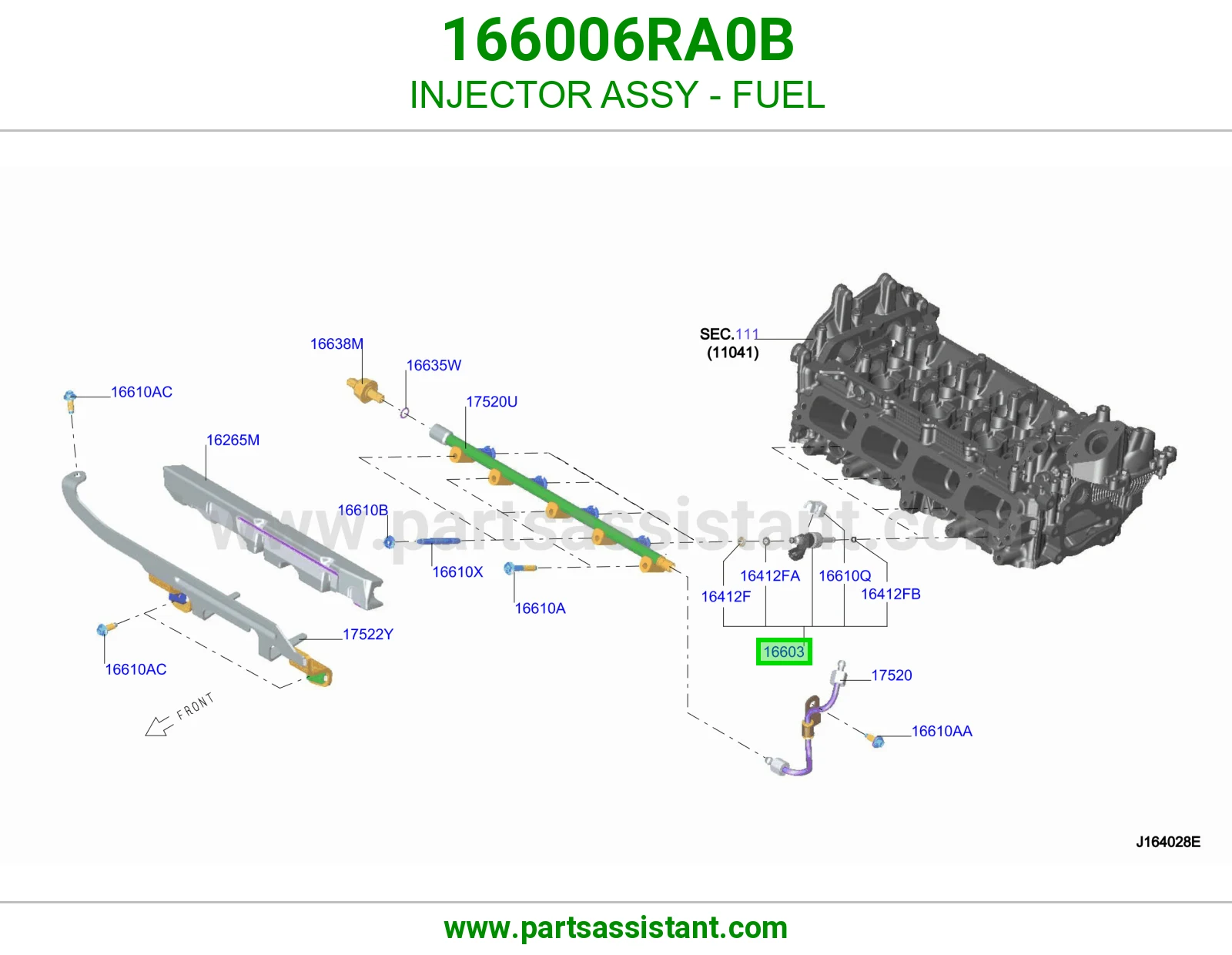 بخاخ بنزين 166006RA0B