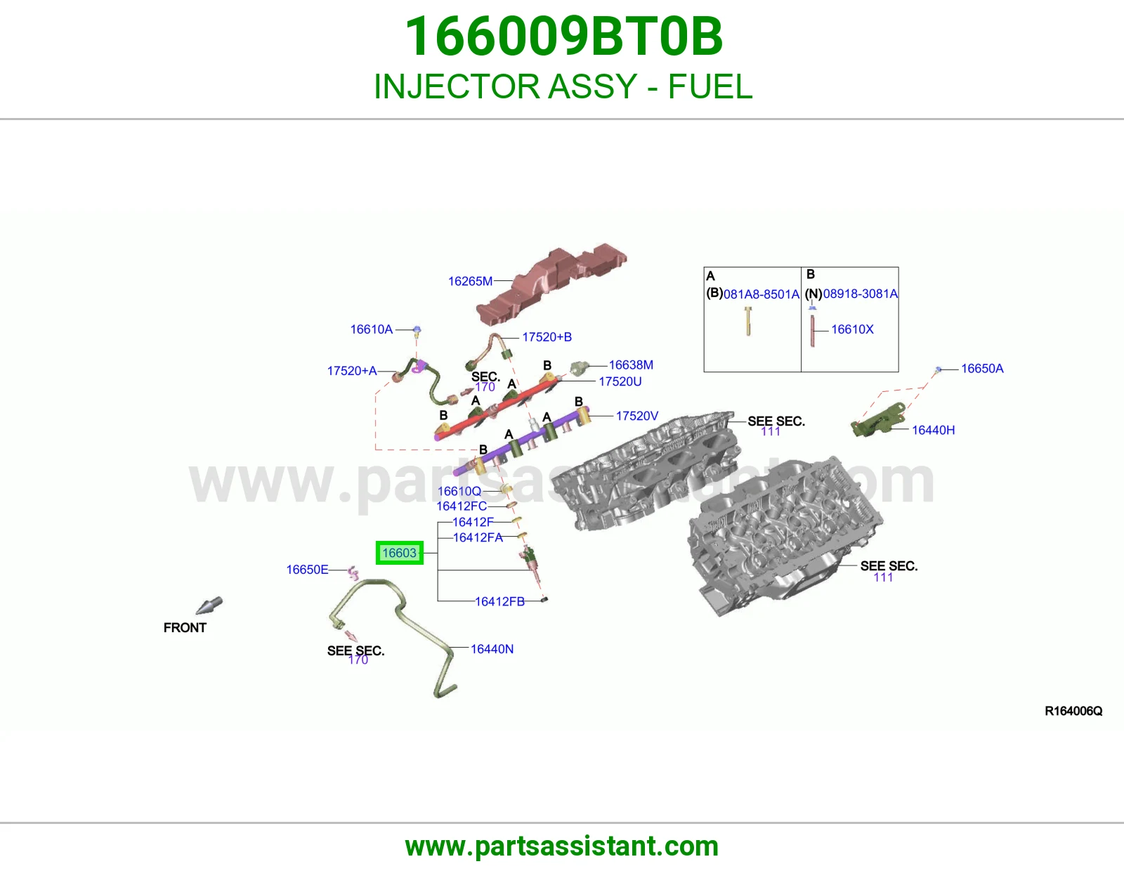 بخاخ بنزين 166009BT0B