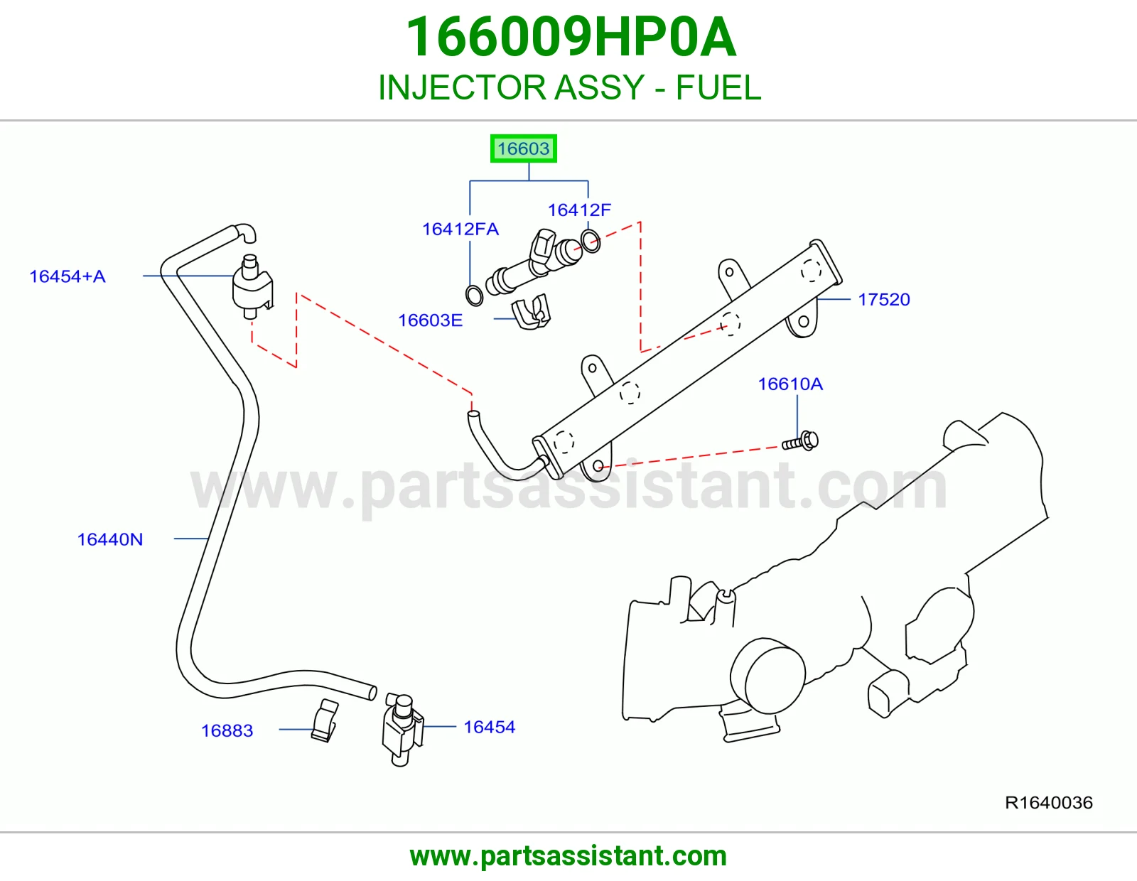 بخاخ بنزين 166009HP0A