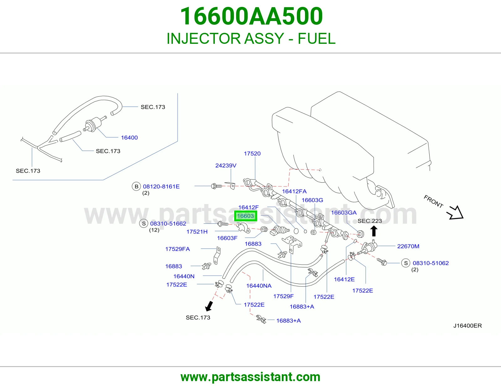 بخاخ بنزين 16600AA500