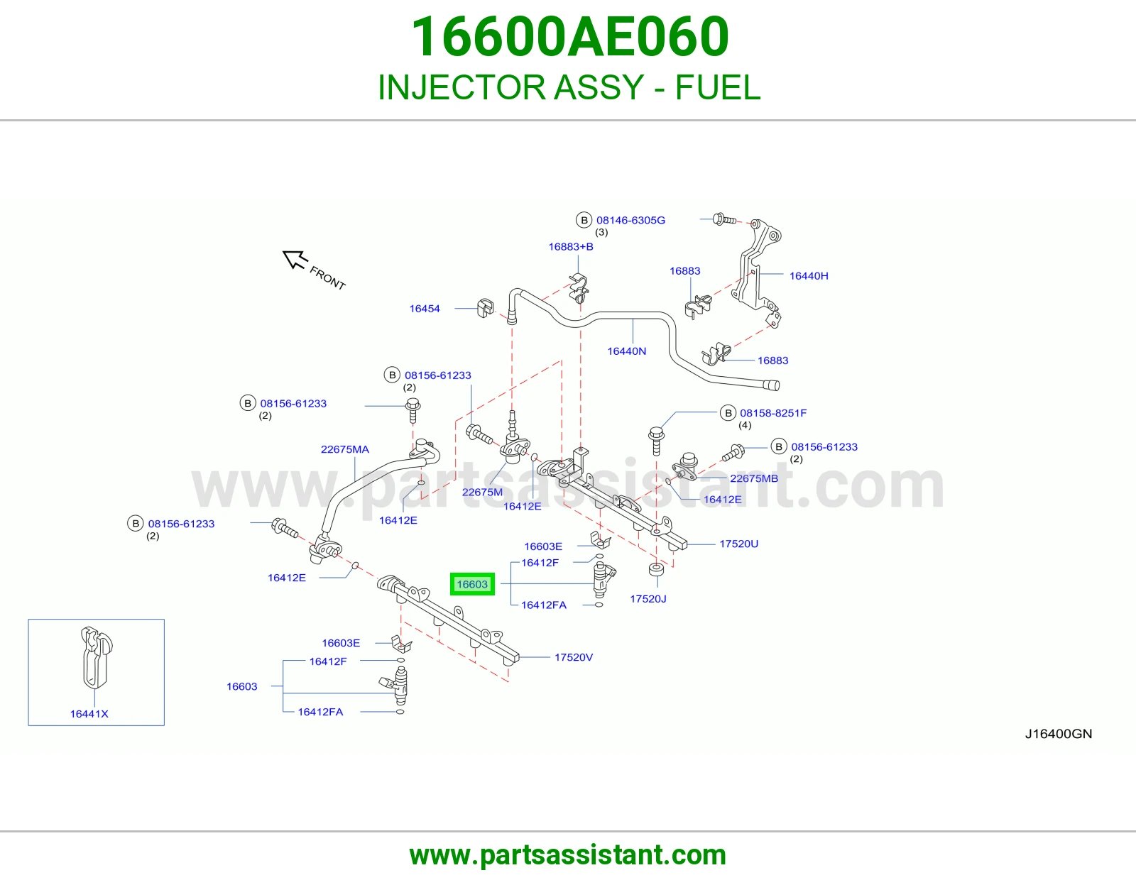 بخاخ بنزين 16600AE060