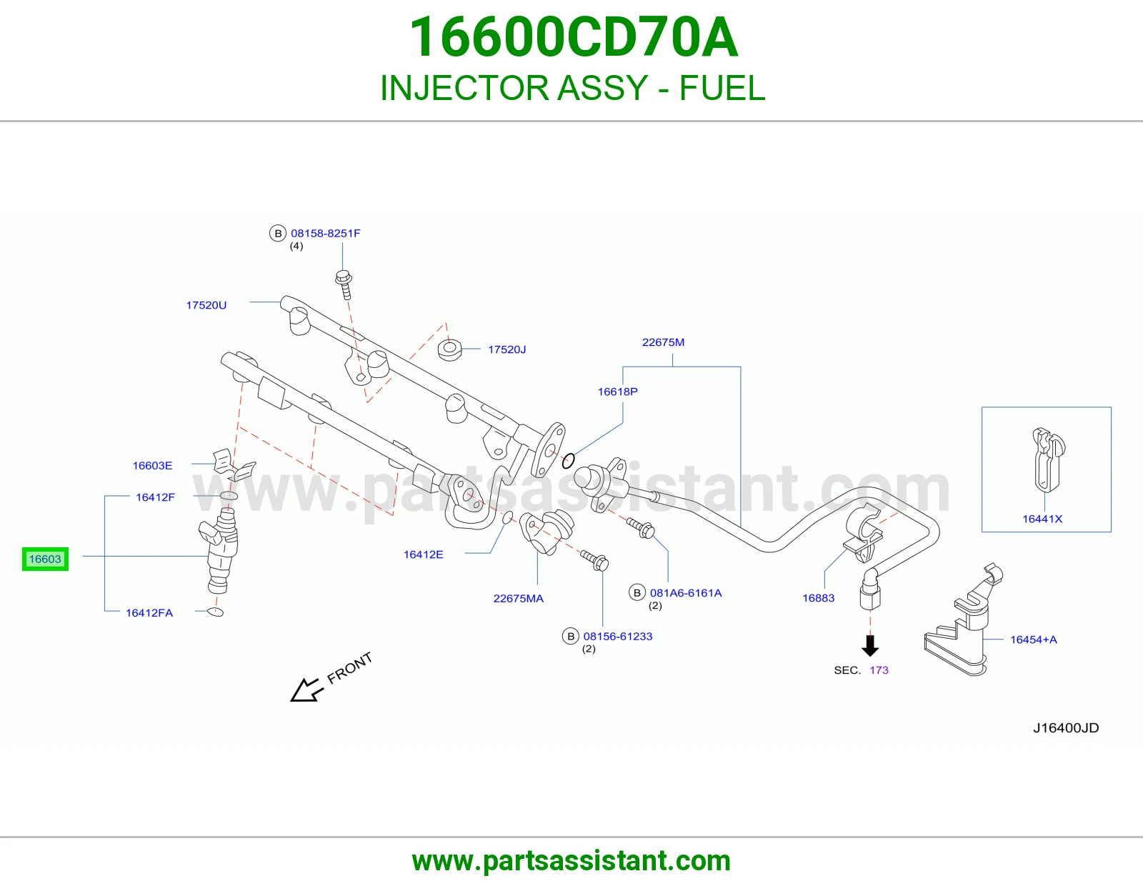 بخاخ بنزين 16600CD70A