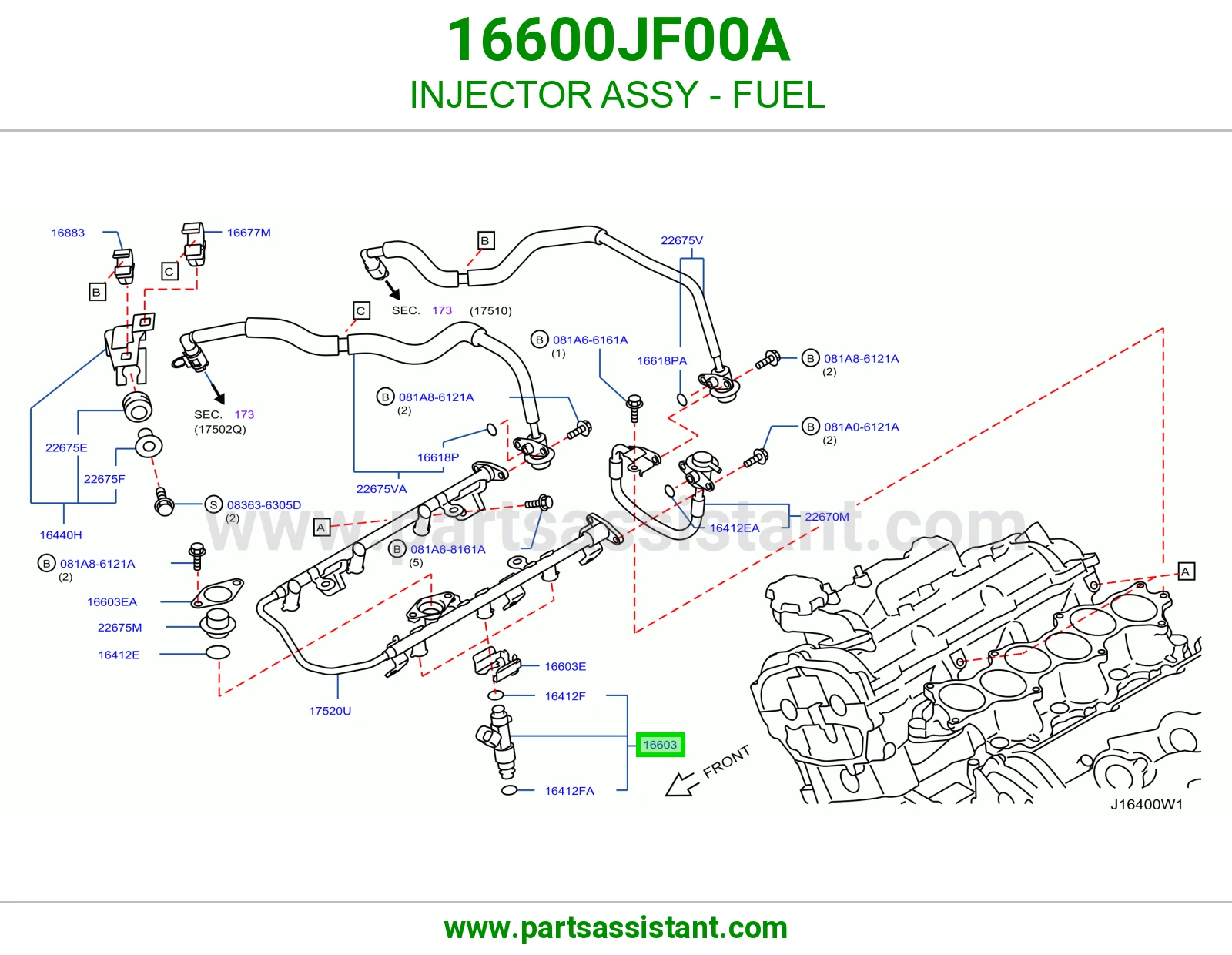 بخاخ بنزين 16600JF00A