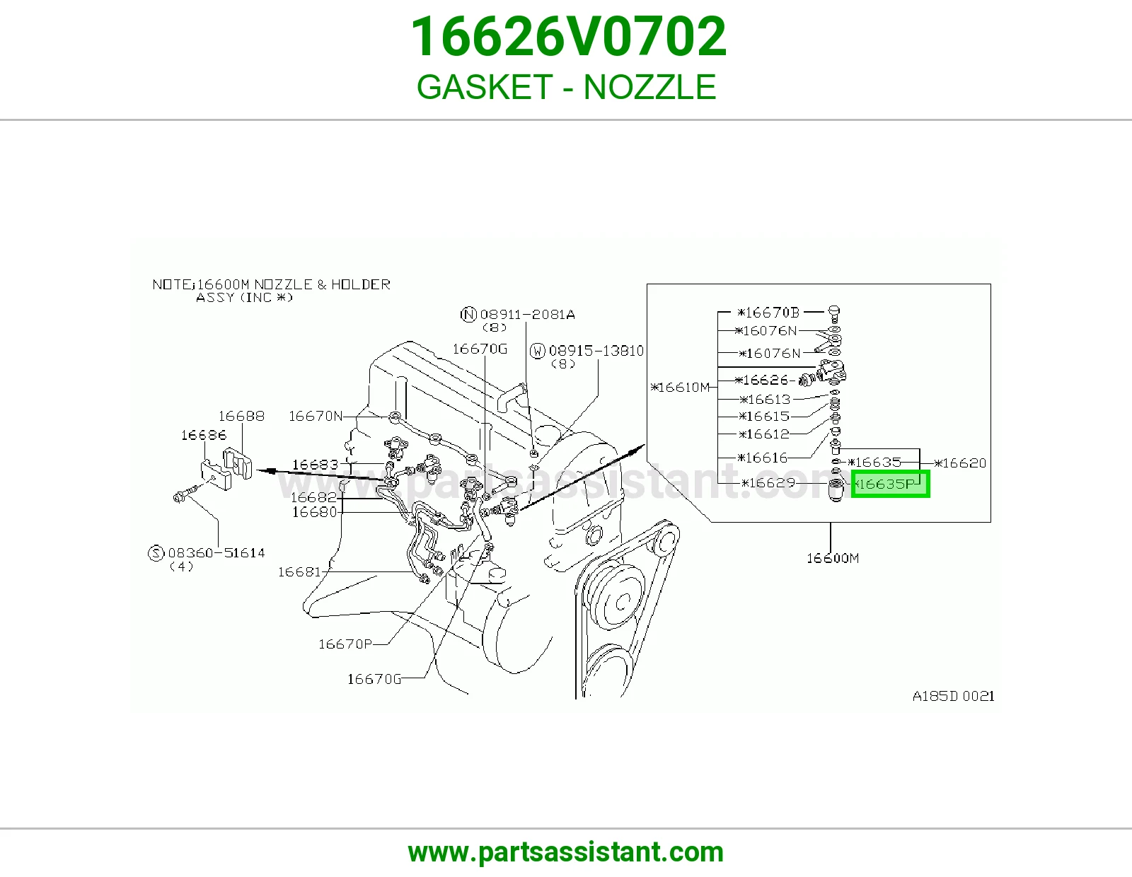 وجه بخاخ 16626V0702