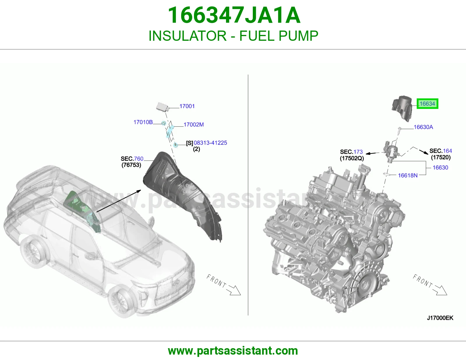 عازل طرمبة بنزين 166347JA1A