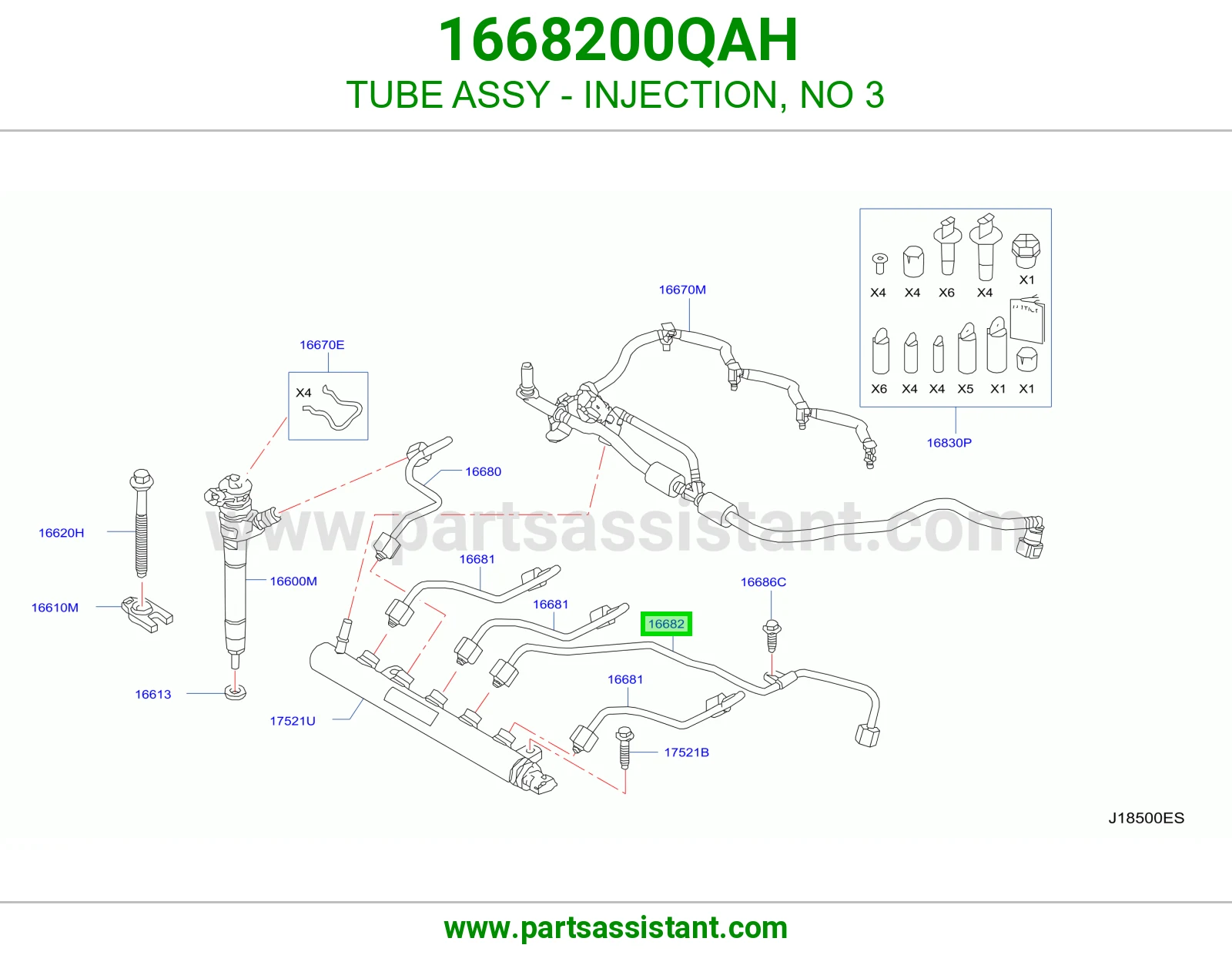 ماسورة بخاخات رقم 3 كاملة 1668200QAH