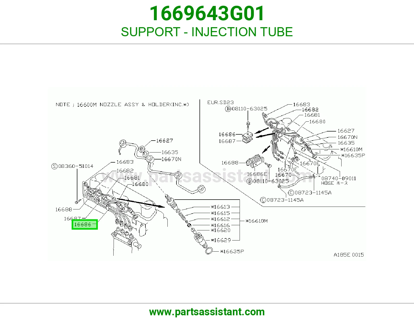 SUPPORT - INJECTION TUBE 1669643G01