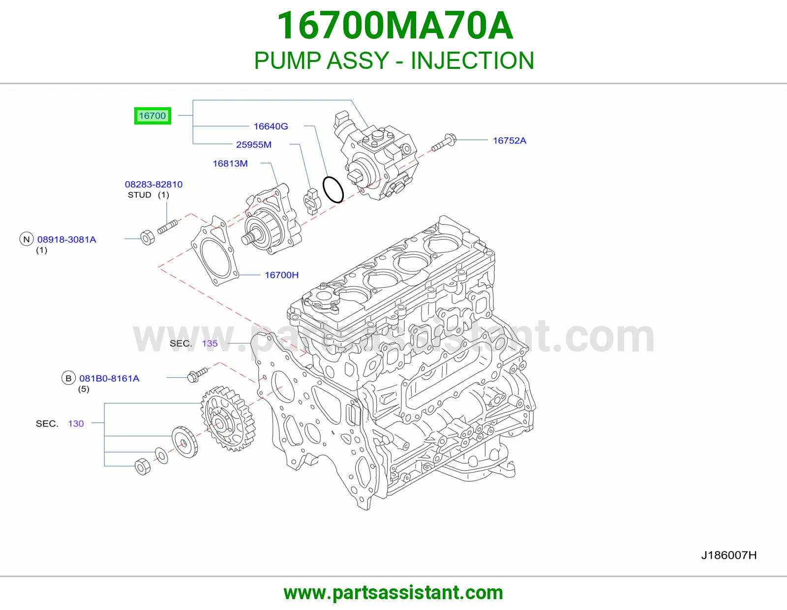 طرمبه ديزل كامل 16700MA70A