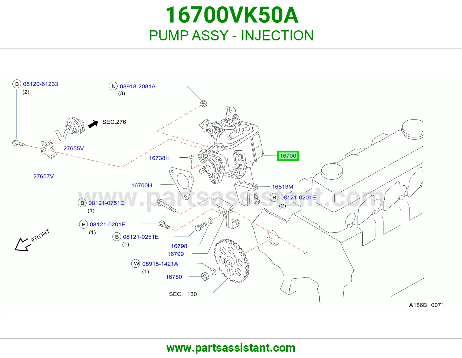 طرمبه ديزل كامل 16700VK50A