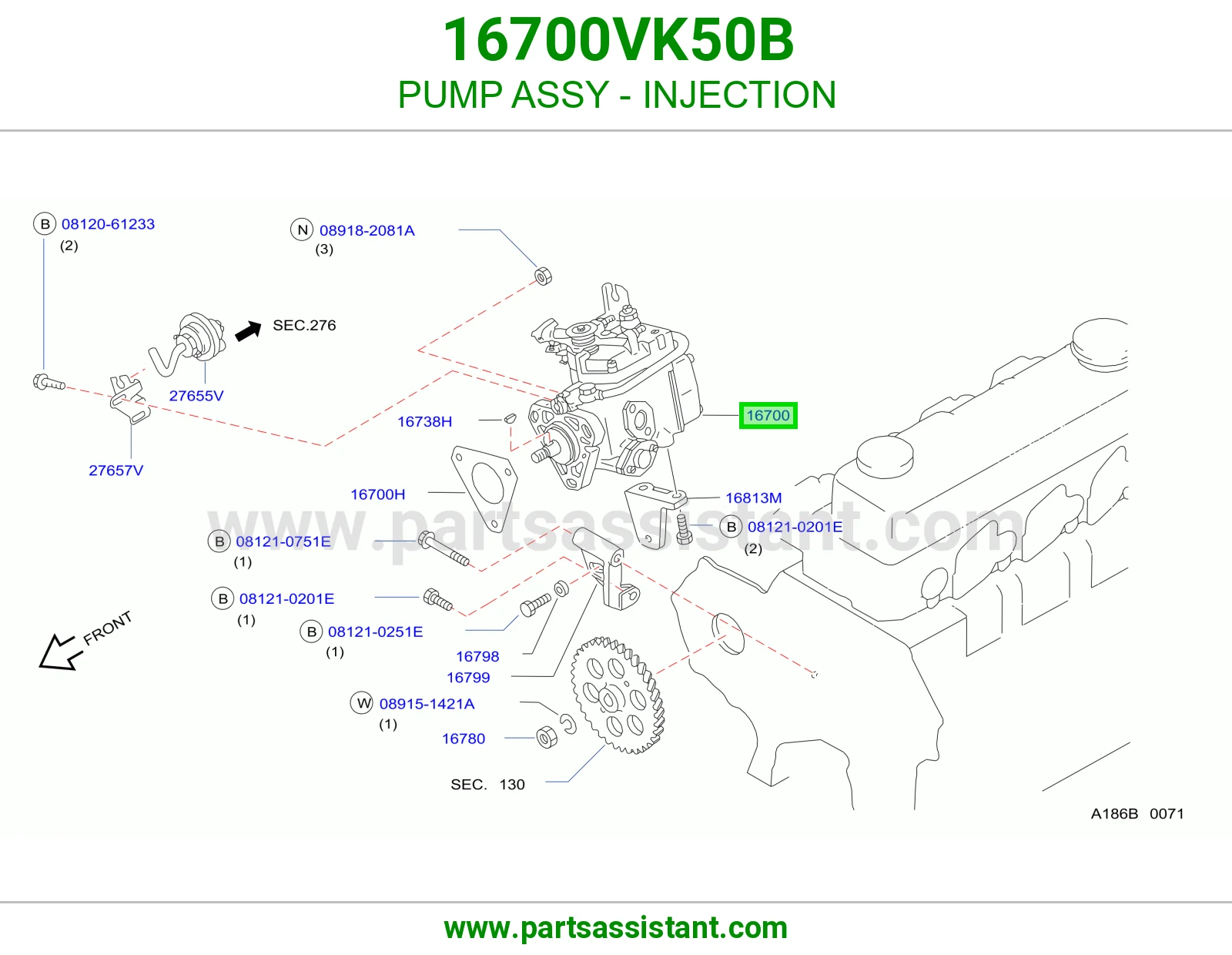 طرمبه ديزل كامل 16700VK50B