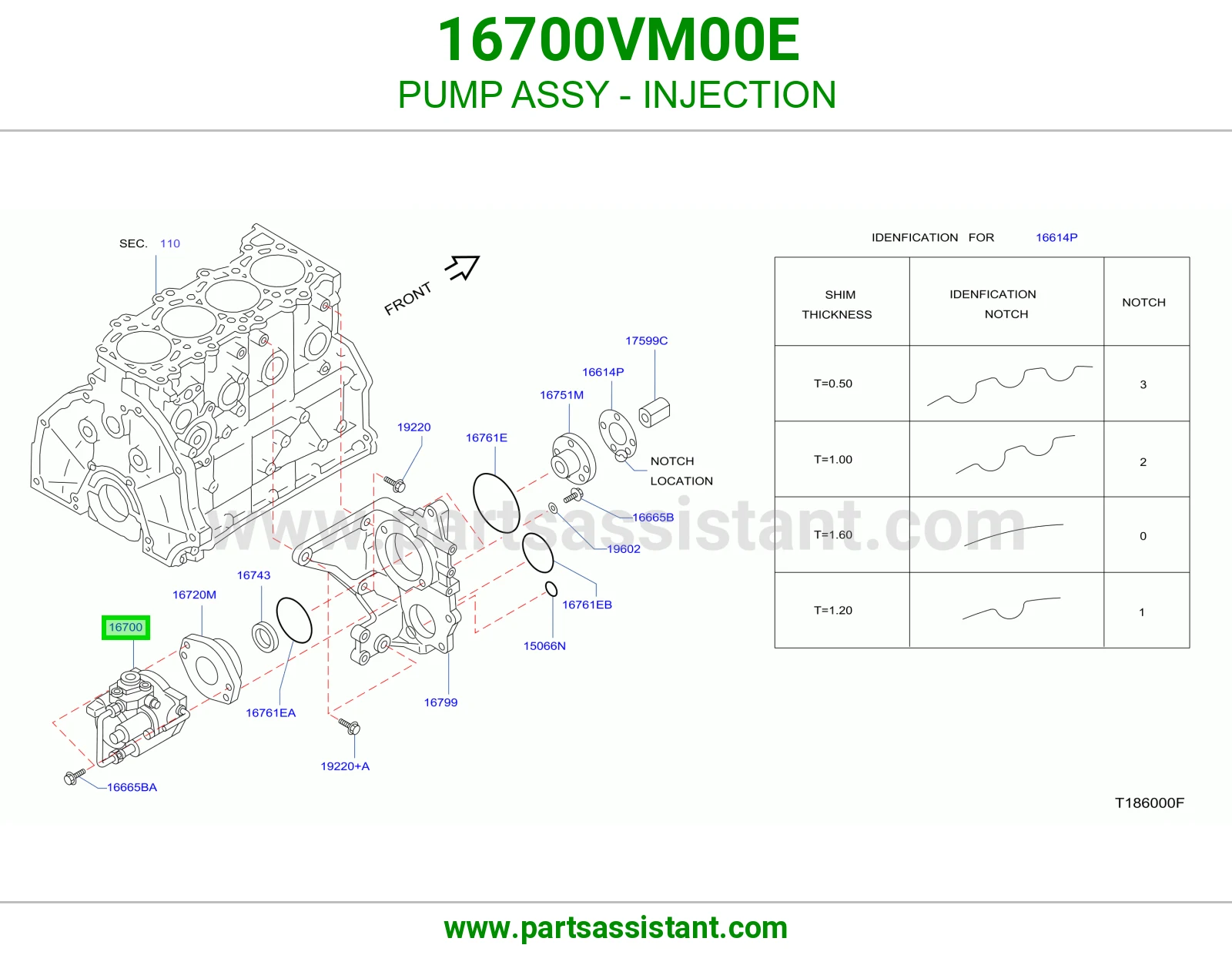 PUMP ASSY - INJECTION 16700VM00E