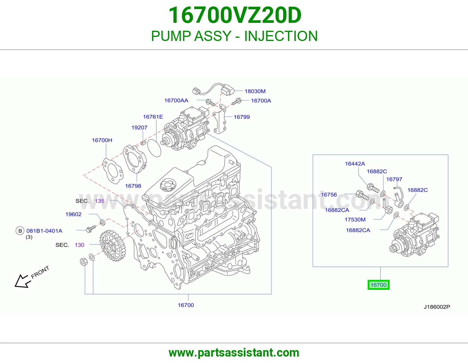 طرمبه ديزل كامل 16700VZ20D