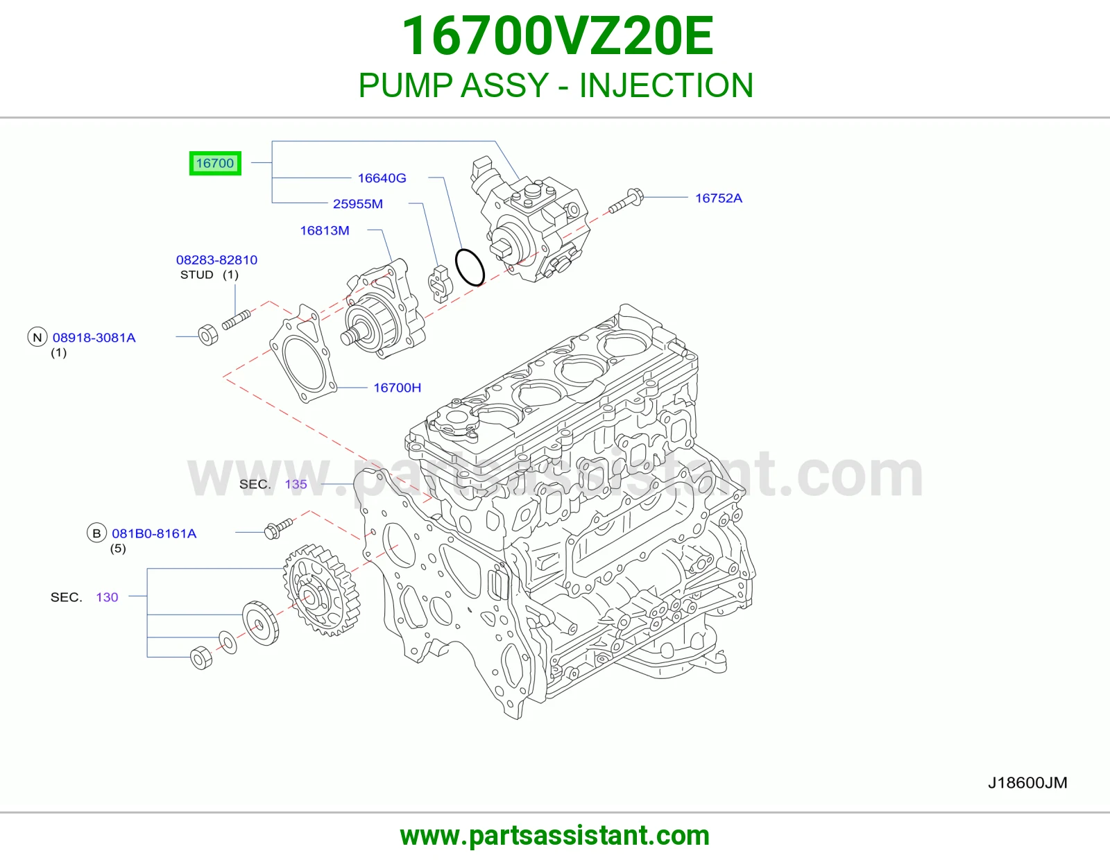 طرمبه ديزل كامل 16700VZ20E
