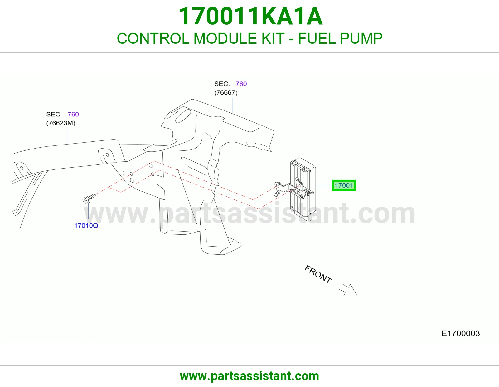 كمبيوتر طرمبه بنزين 170011KA1A