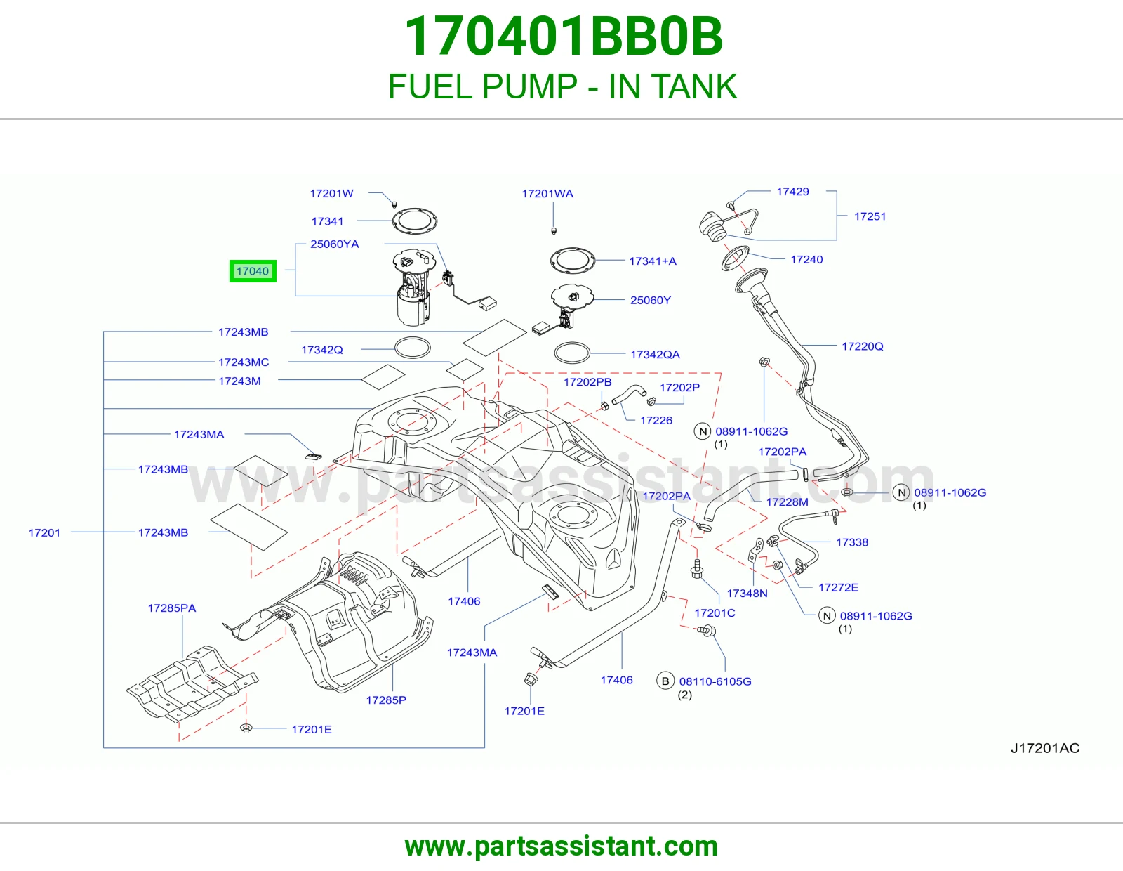 FUEL PUMP - IN TANK 170401BB0B