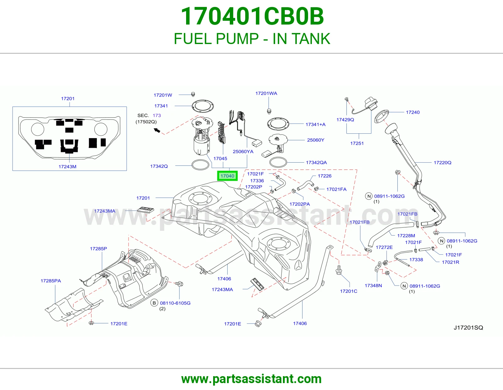 FUEL PUMP - IN TANK 170401CB0B
