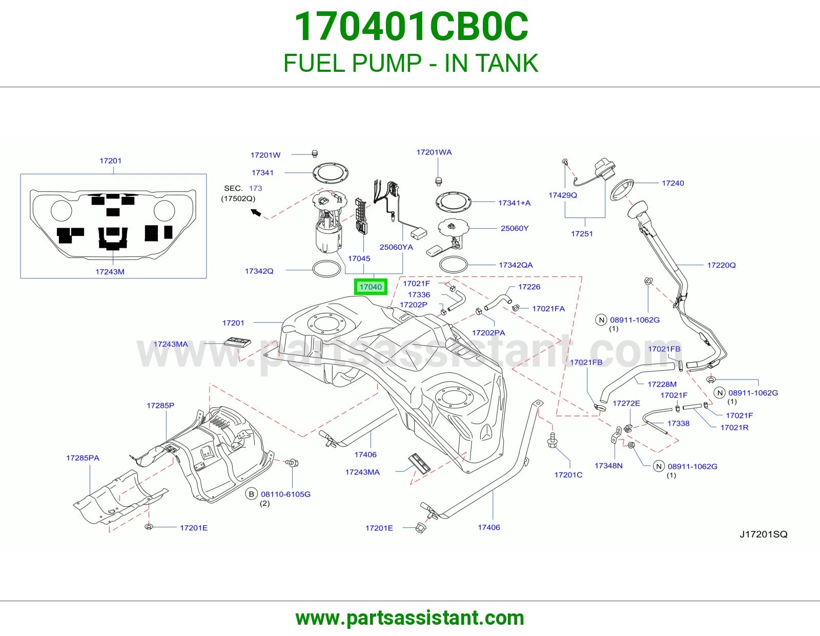 FUEL PUMP - IN TANK 170401CB0C