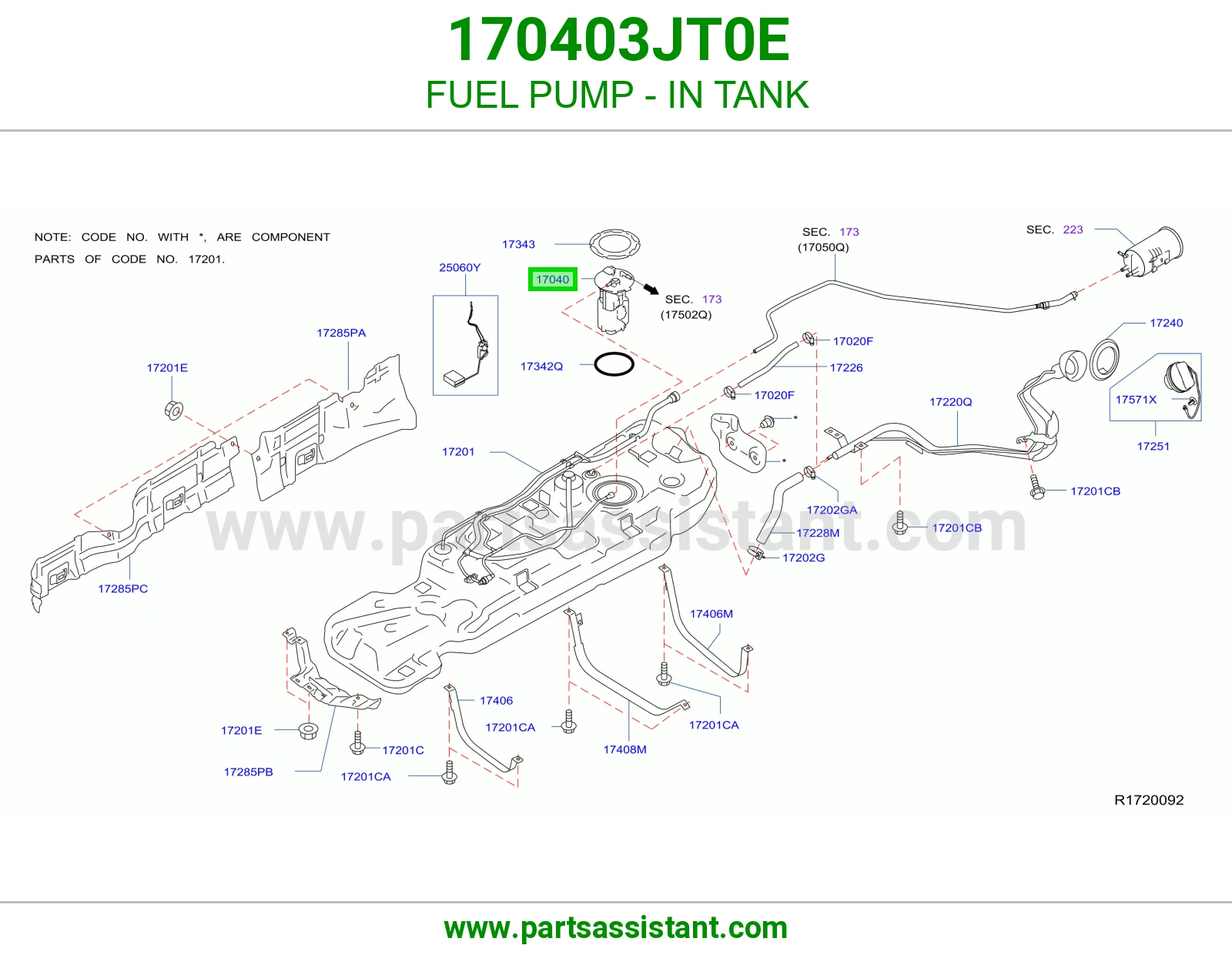 FUEL PUMP - IN TANK 170403JT0E