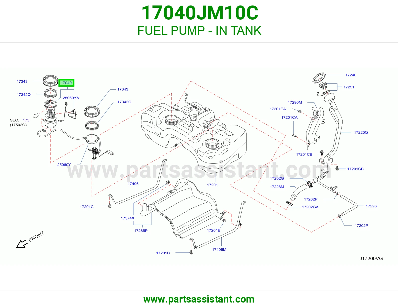 طرمبه بنزين مع عوامه 17040JM10C