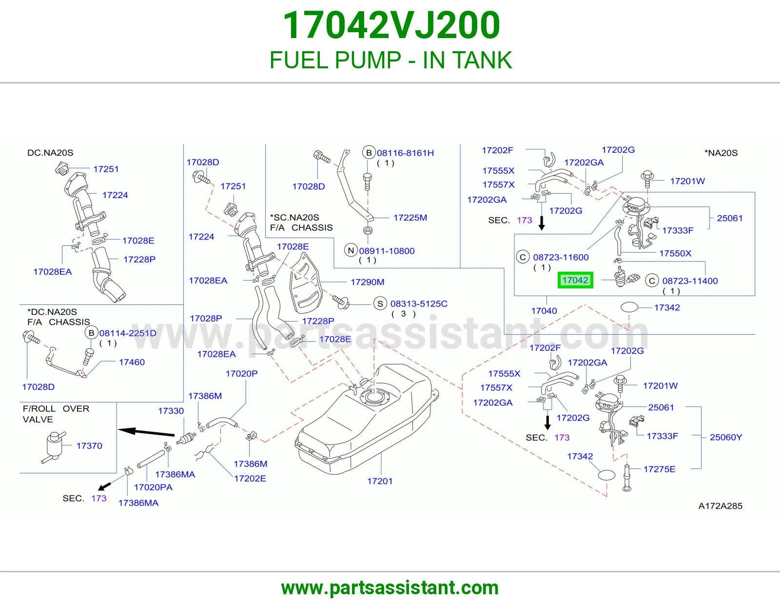 FUEL PUMP - IN TANK 17042VJ200