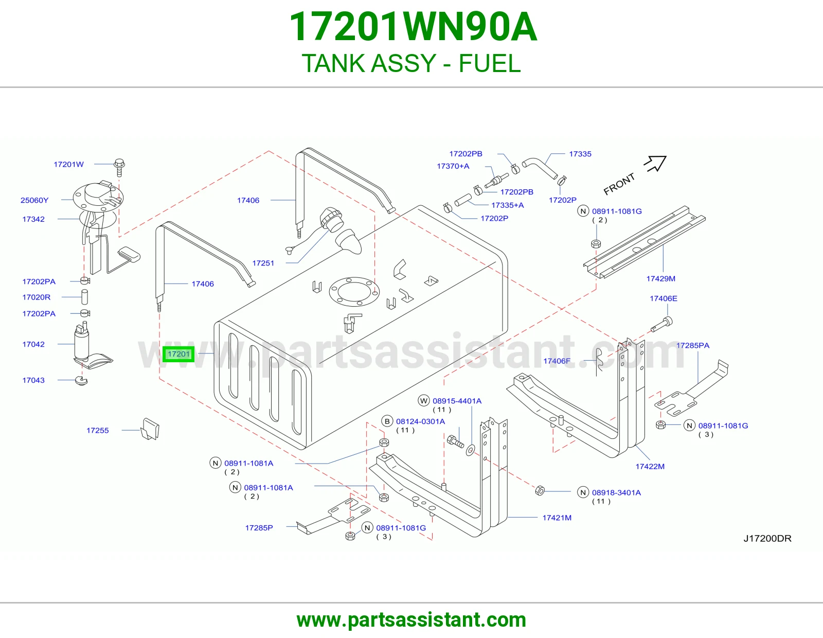 تانكي بنزين 17201WN90A