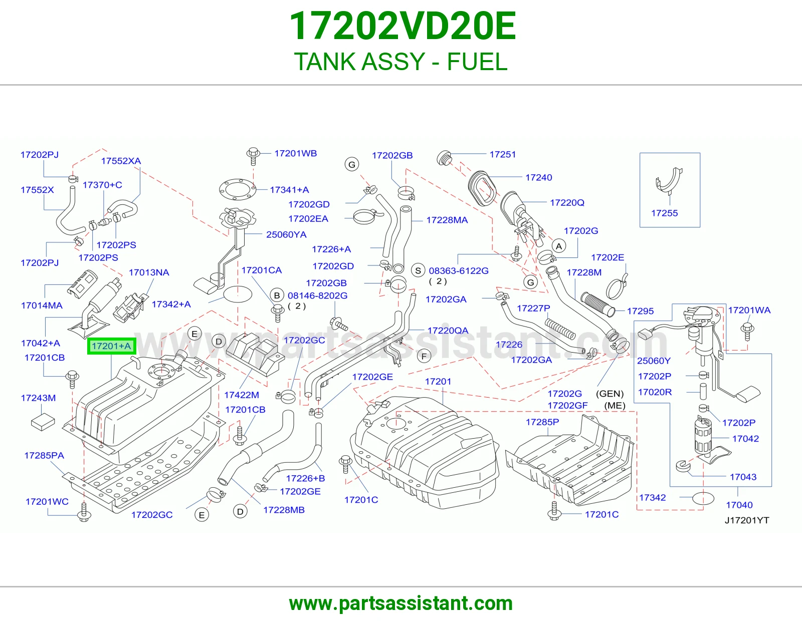 تانكي بنزين 17202VD20E