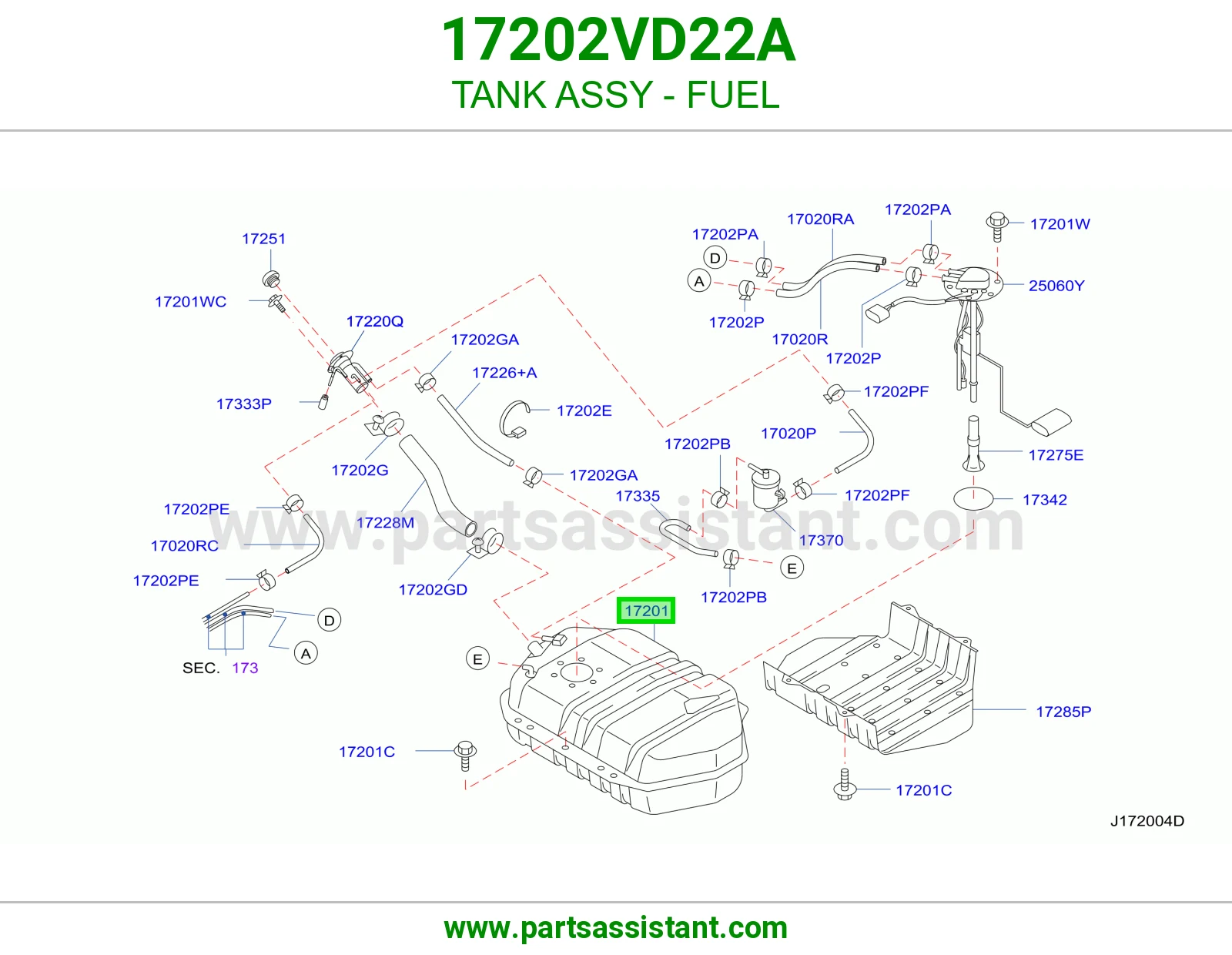 تانكي بنزين 17202VD22A
