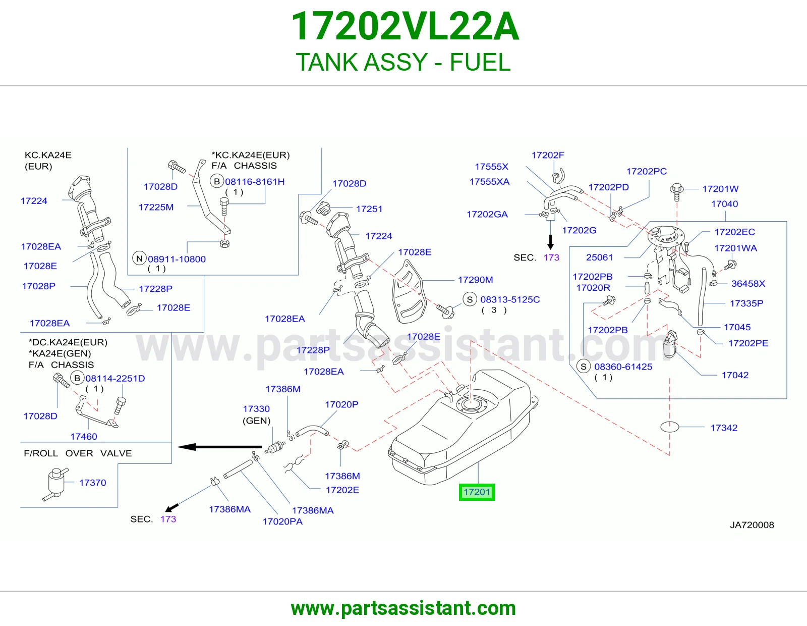 تانكي بنزين 17202VL22A