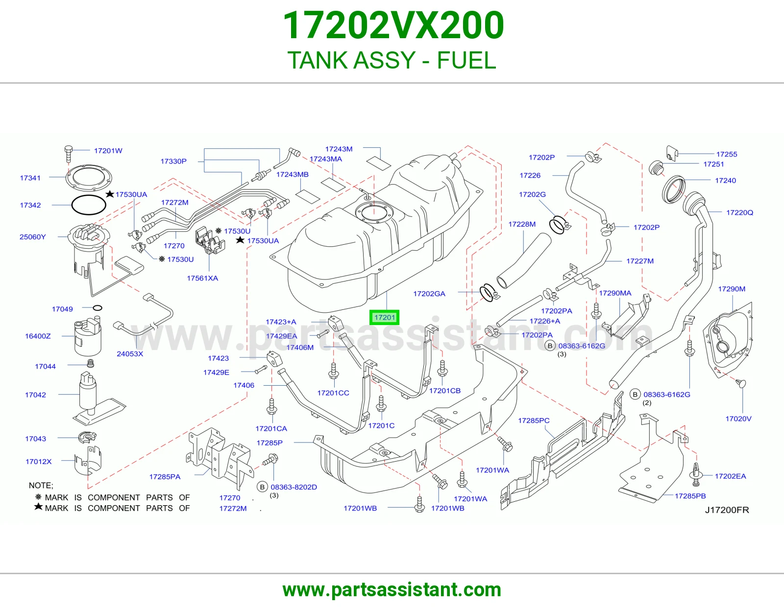 تانكي بنزين 17202VX200