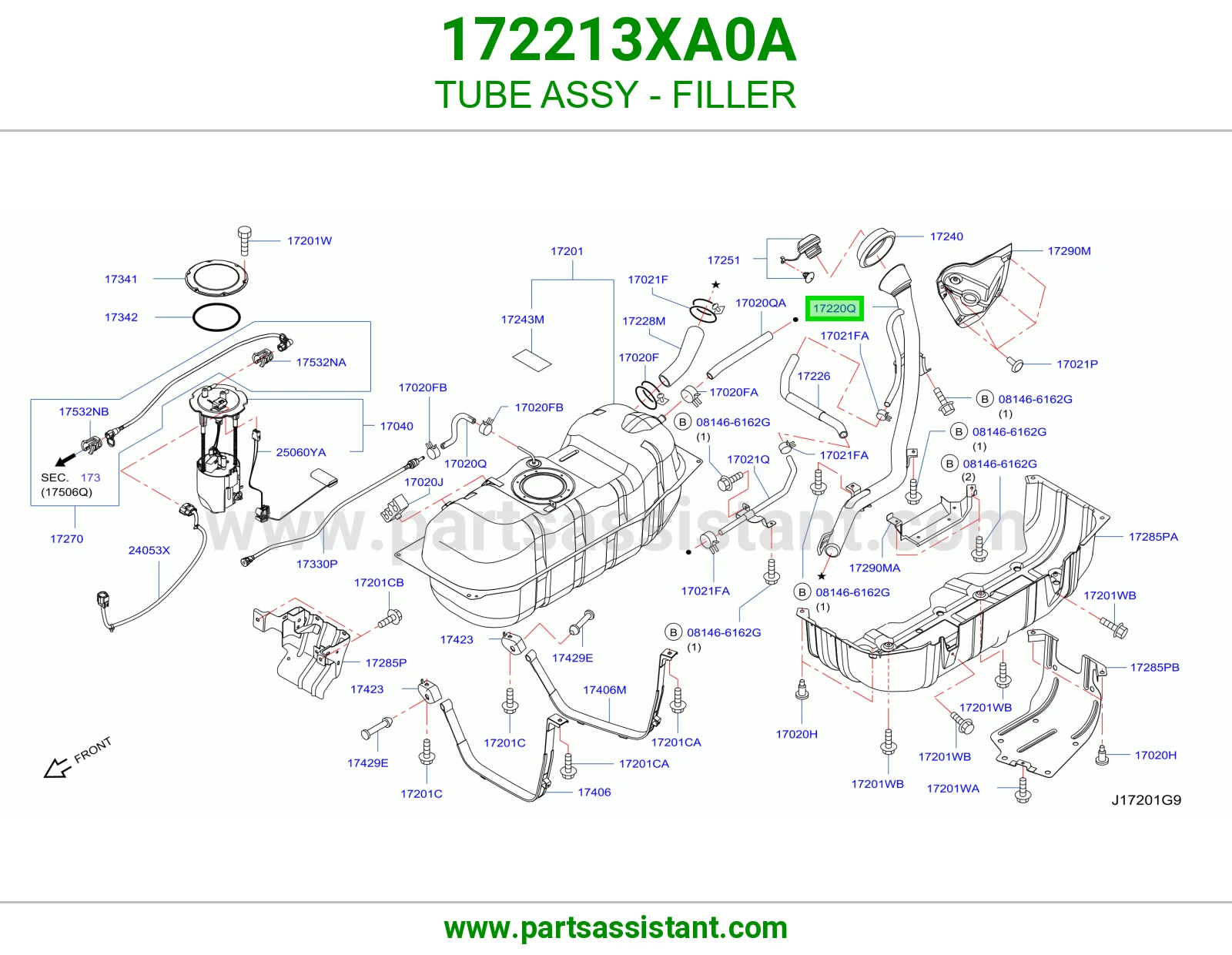 ماسورة فتحة تعبئة كاملة 172213XA0A