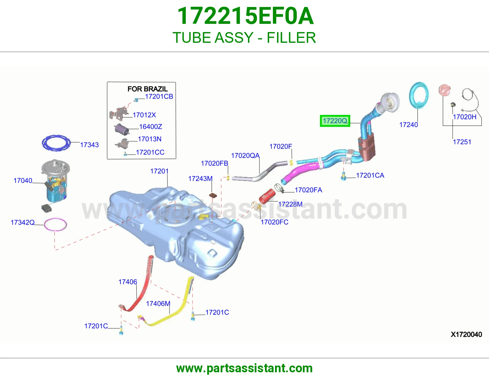 ماسورة فتحة تعبئة كاملة 172215EF0A