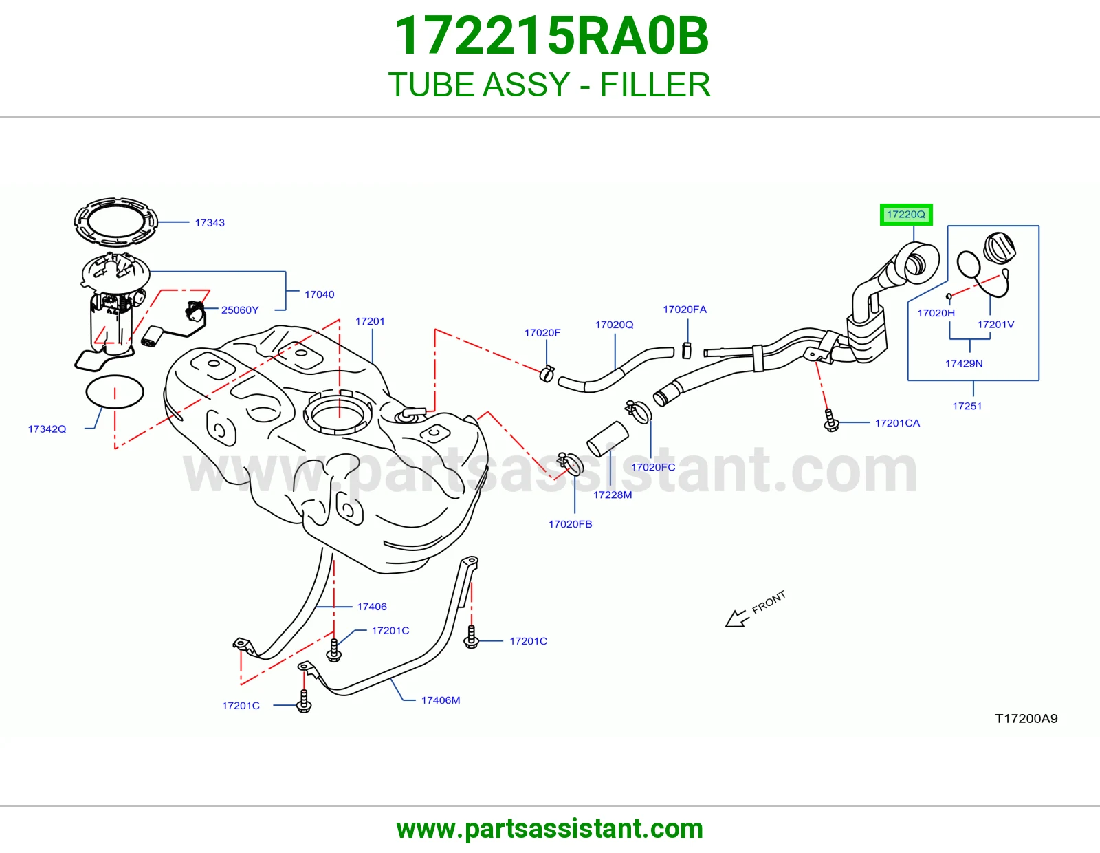 ماسورة فتحة تعبئة كاملة 172215RA0B