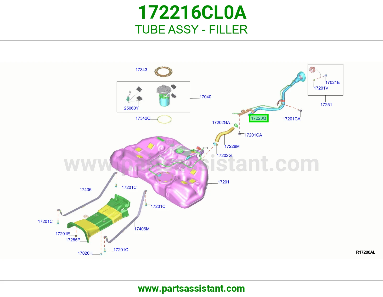 ماسورة فتحة تعبئة كاملة 172216CL0A