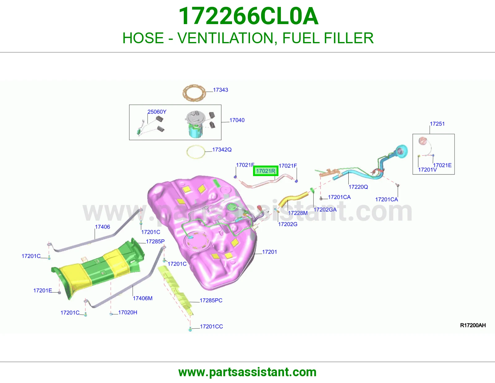 لي تهوية فتحة تانكي بنزين 172266CL0A
