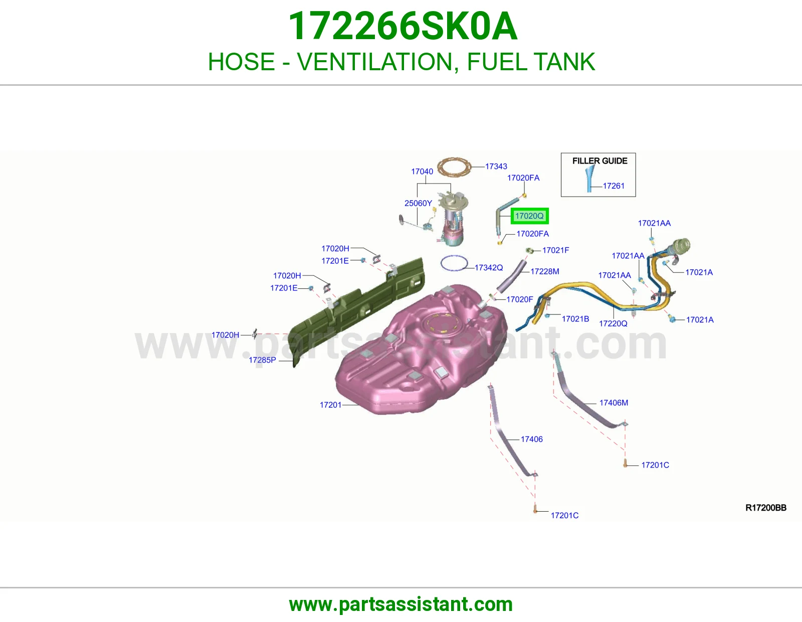 لي تهوية تانكي بنزين 172266SK0A