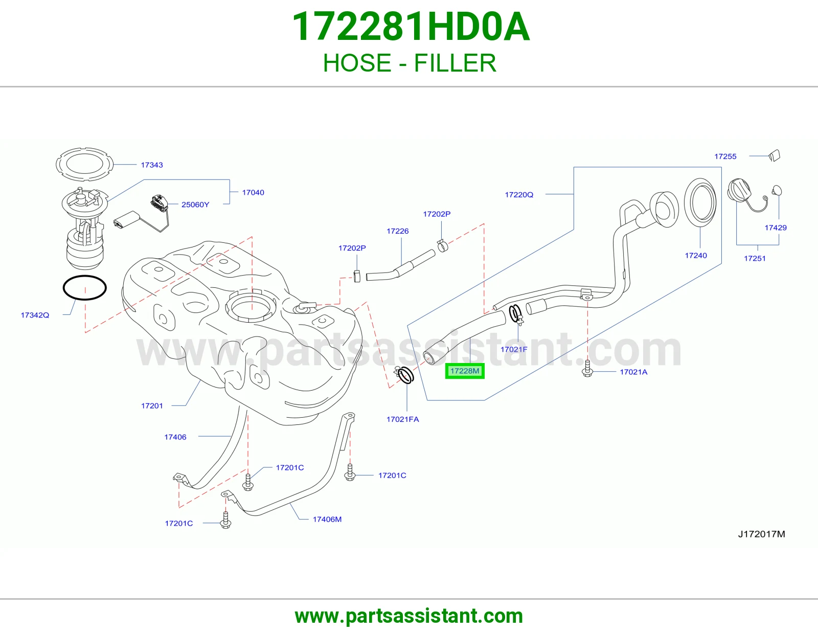 لي فتحة تعبئة 172281HD0A