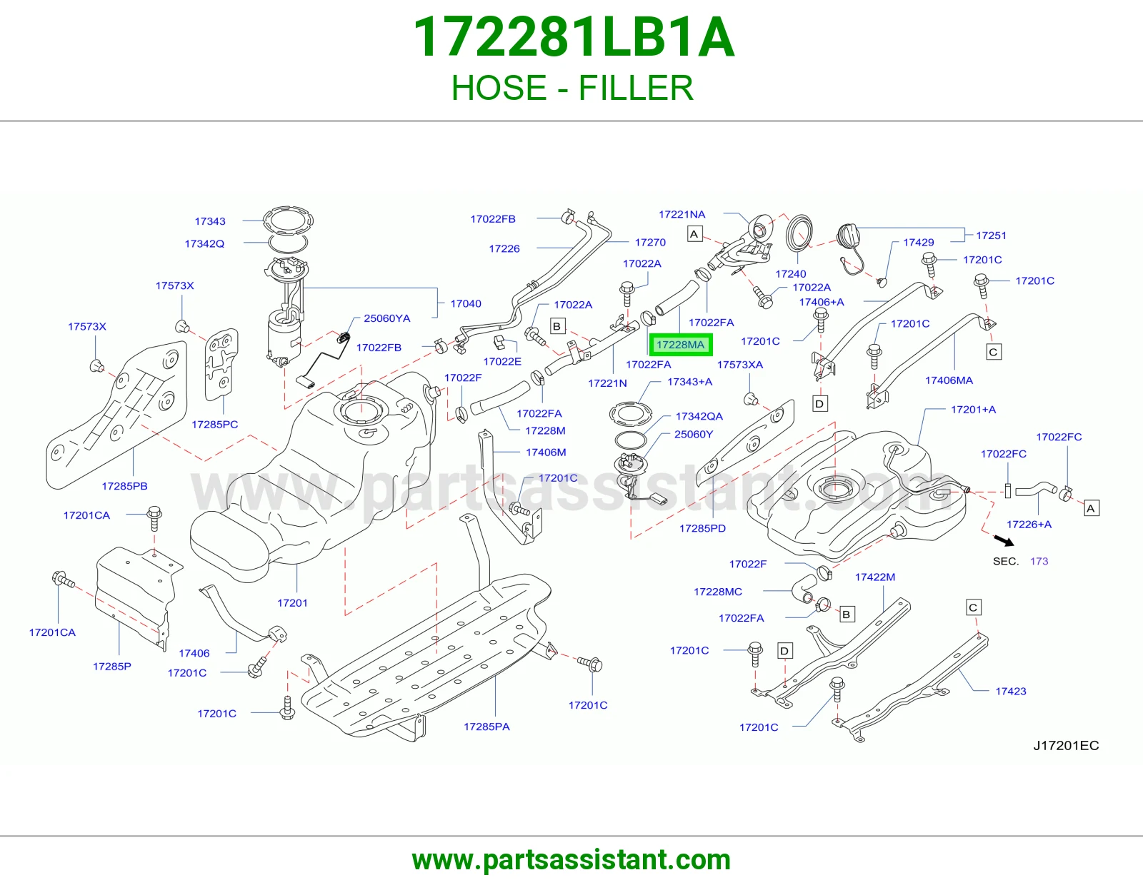 لي فتحة تعبئة 172281LB1A