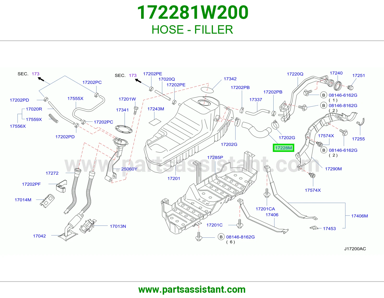 لي فتحة تعبئة 172281W200